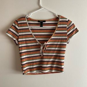 Stripe forever 21 crop top